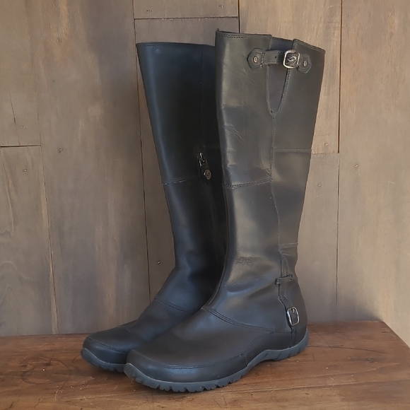 The North Face Camryn Boot Women's sz 8lack Leather Tall Waterproof Boots - Picture 1 of 12